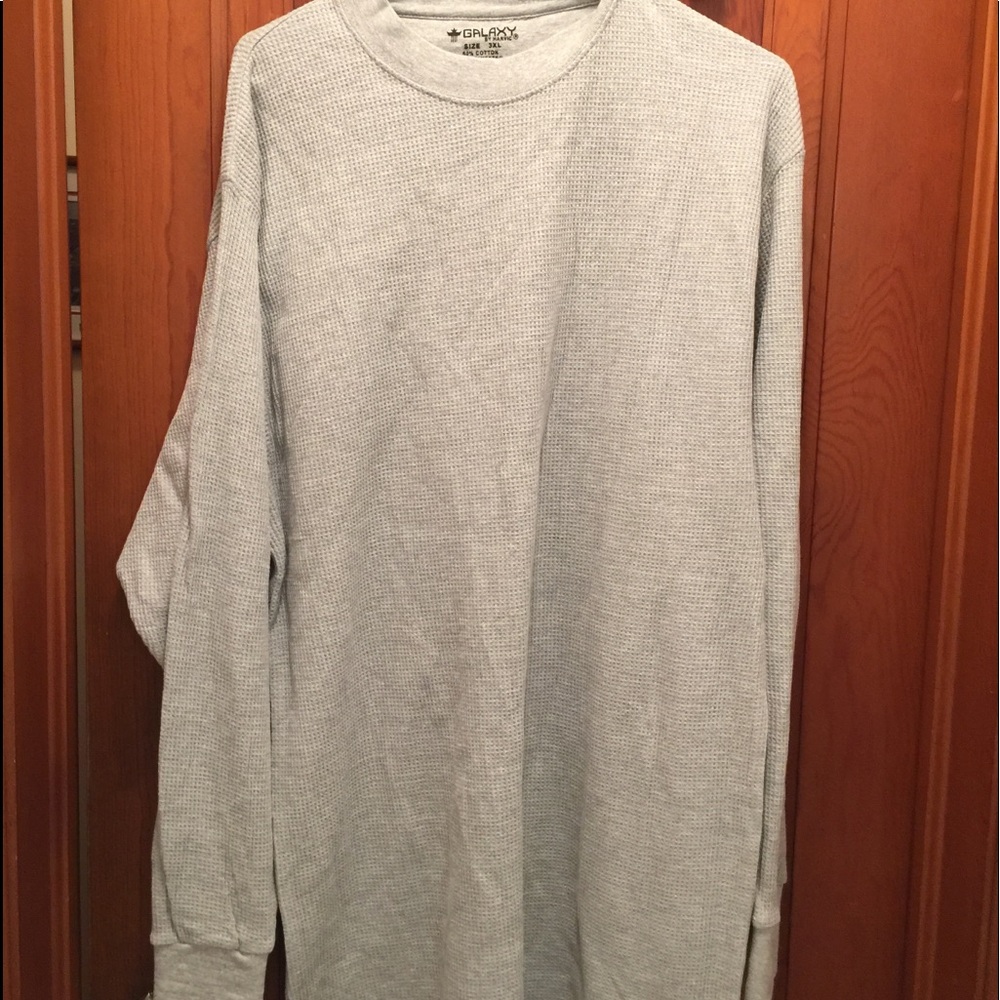 TWO men’s 3x waffle knit thermal gray & navy blue